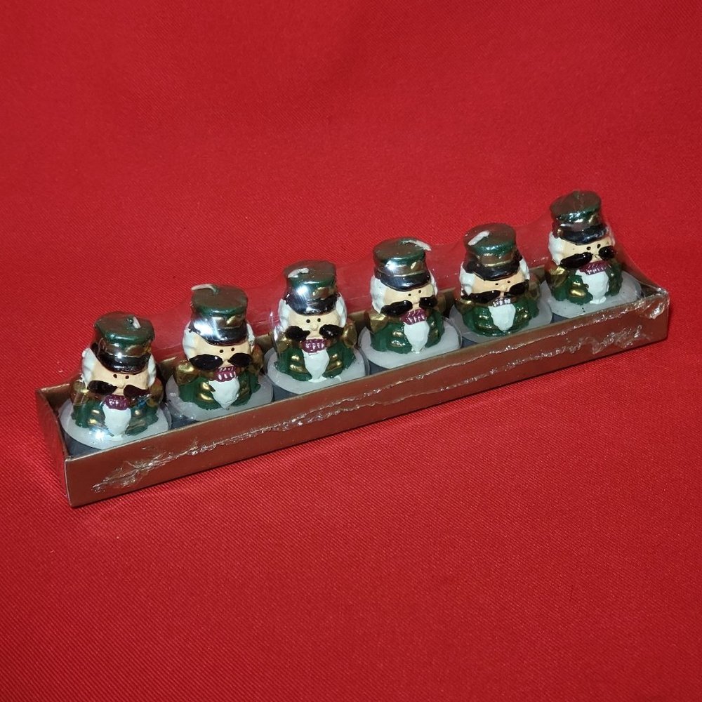 VTG Green Nutcracker Votive Candles Set of 6 Sealed